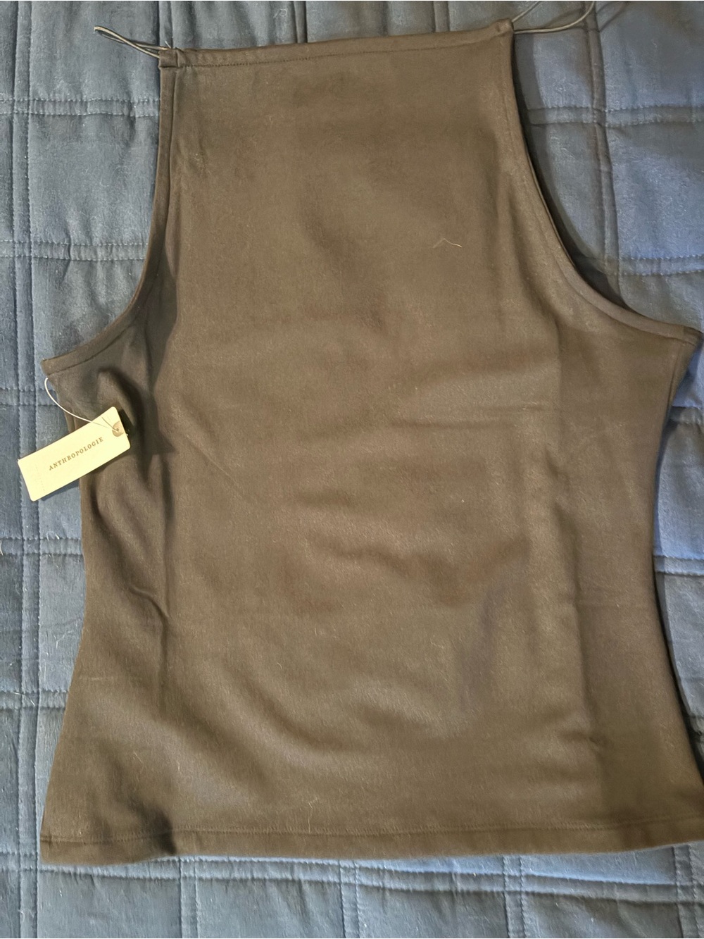 Anthropologie Black High-Neck Tank Top